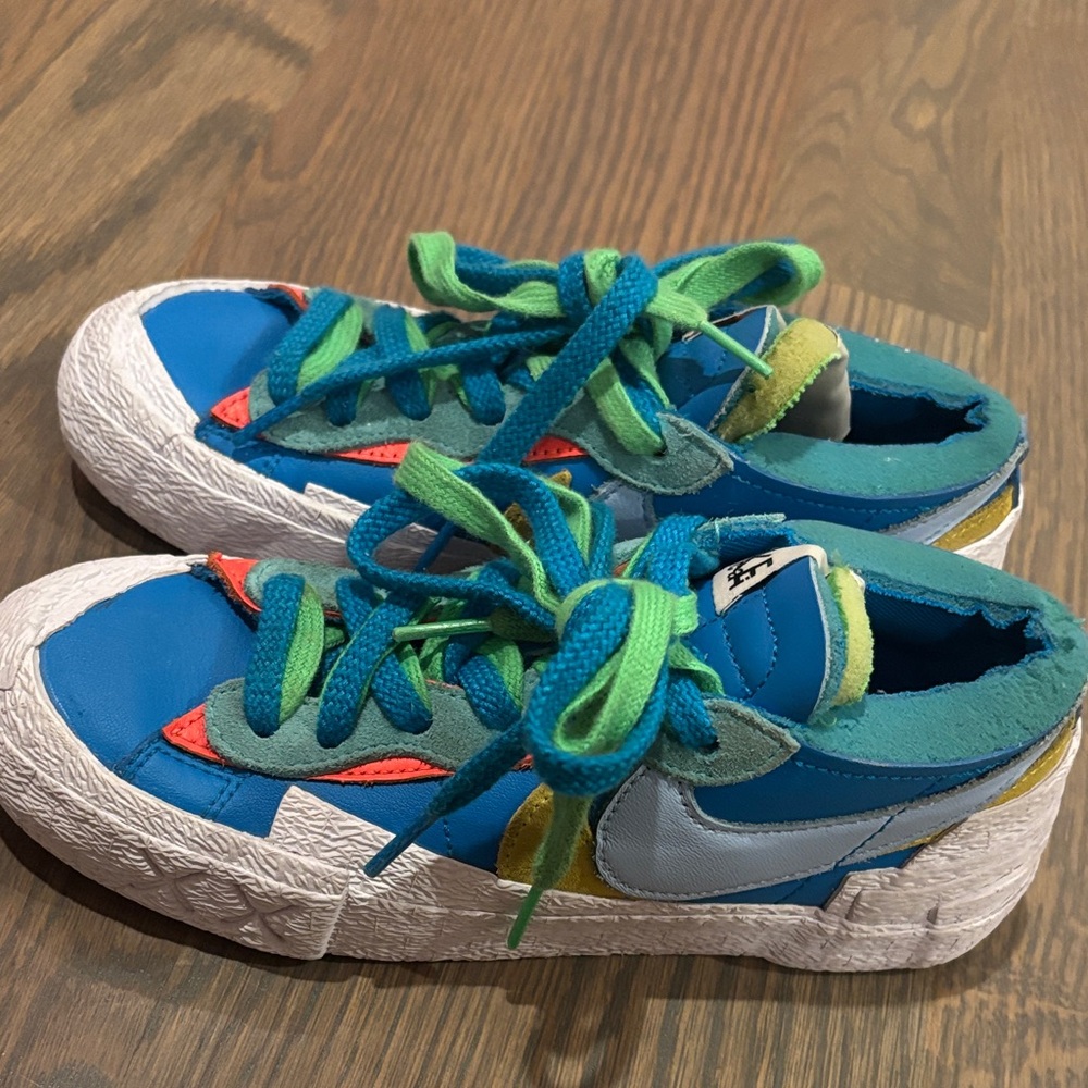 Nike Kids Vibrant Blue and Green Sneakers